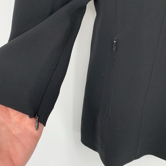 Theory Laurent Admiral Crepe blouse top shirt black zipper career women lined 4 - Picture 2 of 5